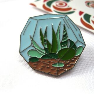 Terrarium Enamel pin