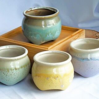 Drip Drop Delight Mini Planter – Ceramic Pot for Succulents